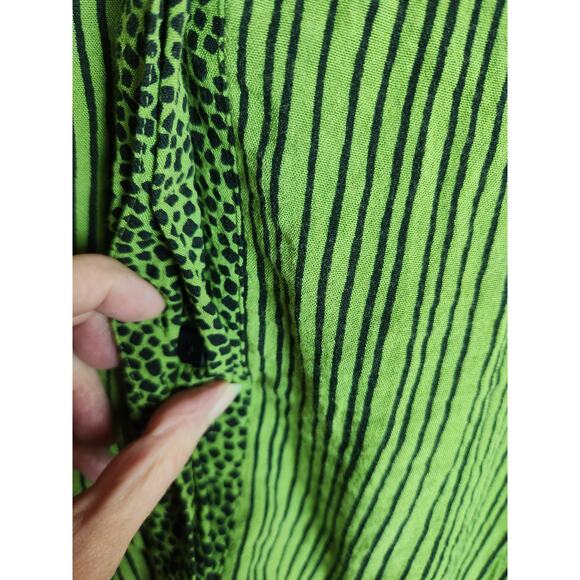 Ali Miles mixed print button front blouse sz 1X art to wear Lagenlook Careerwear - Picture 3 of 8